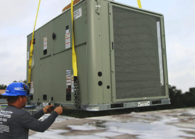 Image of rooftop air conditioner being installed