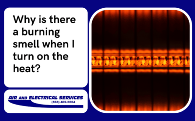 Why is there a burning smell when I turn on the heat?
