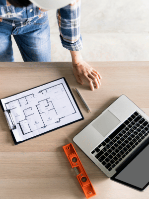 Image of Home Designer with Blueprint