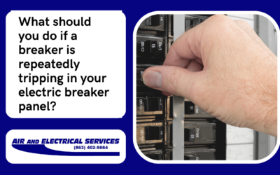 What should you do if a breaker is repeatedly tripping in your electric breaker panel?